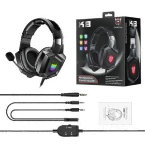 Onikuma K8 Rgb Gaming Headphone Over-ear Headset With Microphone Volume Control Headphones Rgb Led Lights